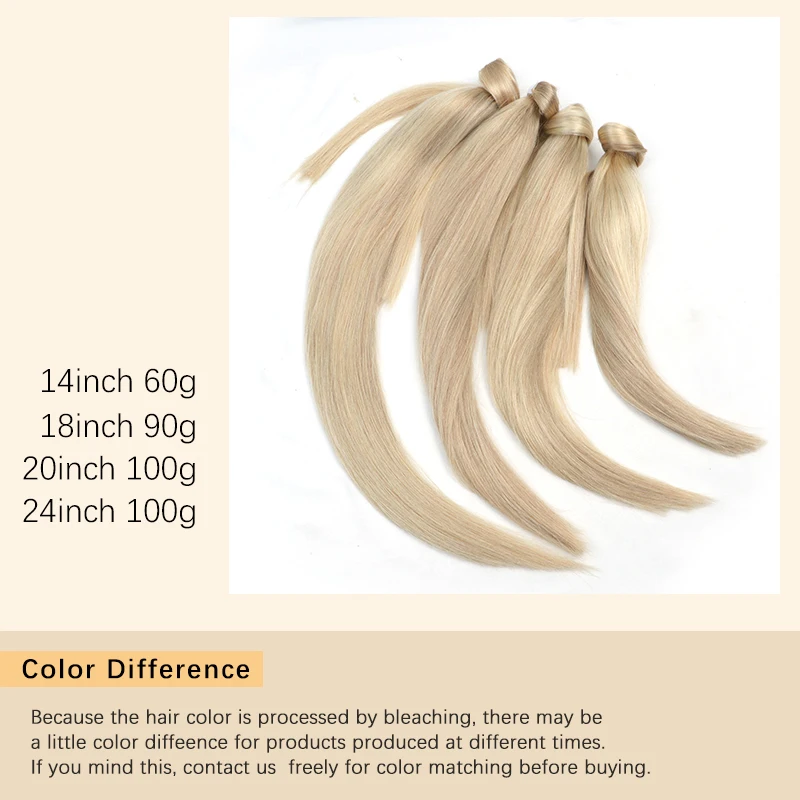 Human Hair Extensions Ponytail Human Hair Wrap Around Natural Real Hair Bonde Ponytail Extension Straight 14 18 20 24 inch