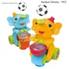 Electric Walking Elephant Toy Beating Drum Blowing Ball Toy with Light&Music Dropship 3