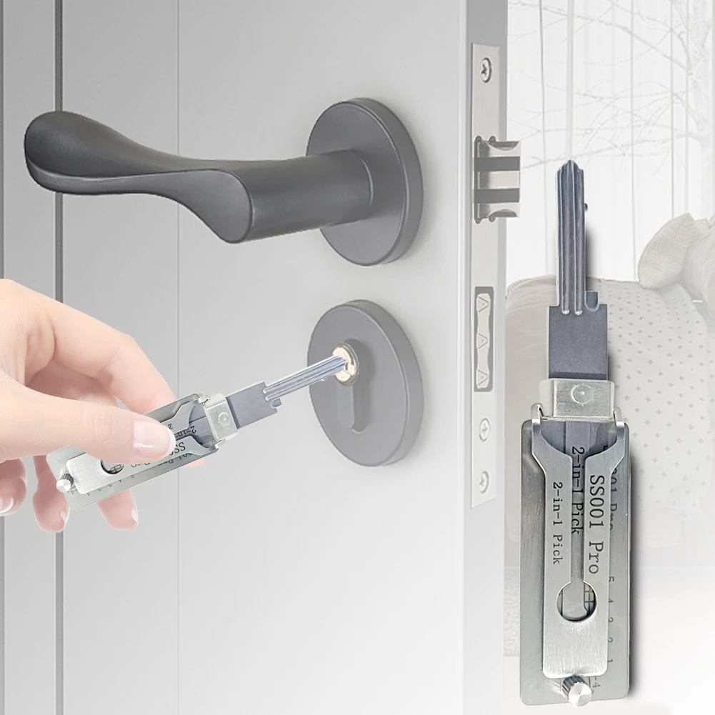 Stainless Steel Key Decoder SS001 pro O-ring Pickup Kit Hook Hand Tool Maintenance Repair Kit Only for Straight Groove