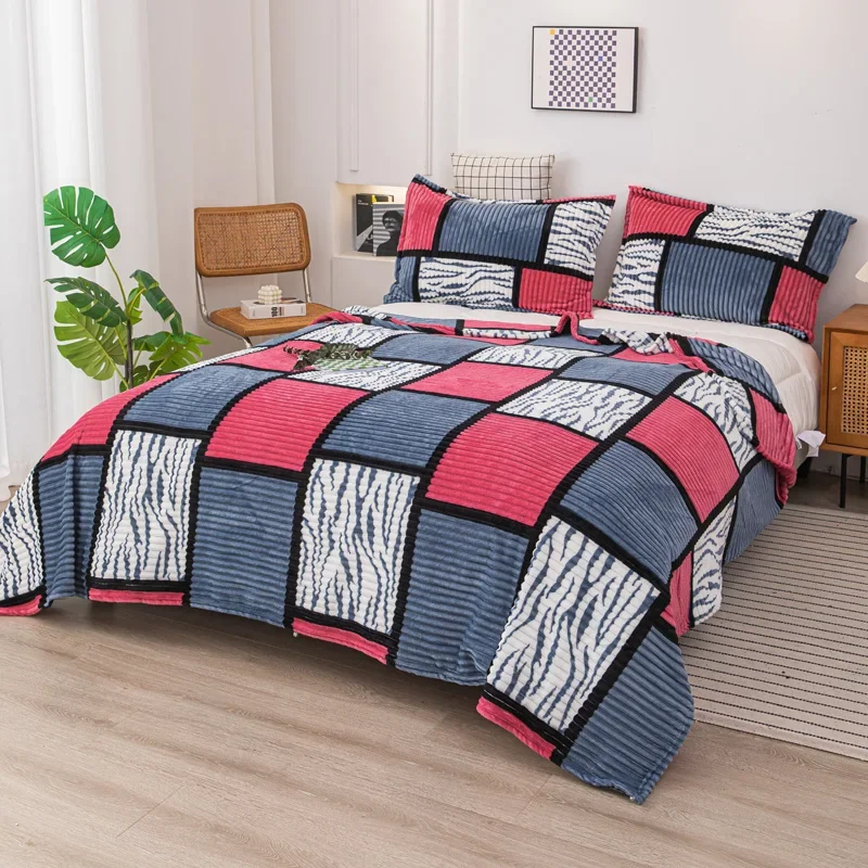 Flannel sheets, warm milk duvet, single and double sided fleece blankets, summer thin blankets, cover blankets - 5
