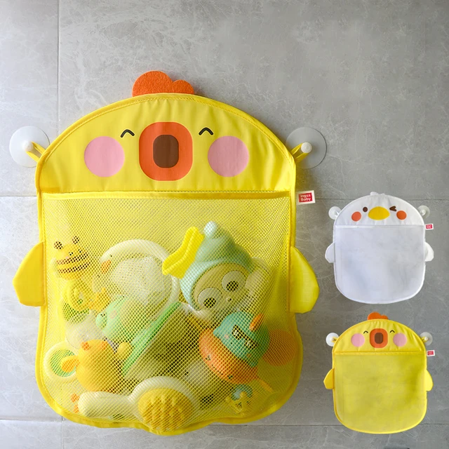 Baby Bath Toys Cute Duck Mesh Net Toy Storage Bag Strong With Suction Cups Bath Game Bag Bathroom Organizer Water Toys For Kids 2
