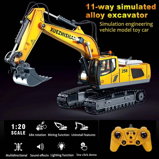 Remote Control Alloy Excavator Bulldozer Dump Truck Toy Engineering Vehicle Combination Simulation Engineering Vehicle Model Toy 1