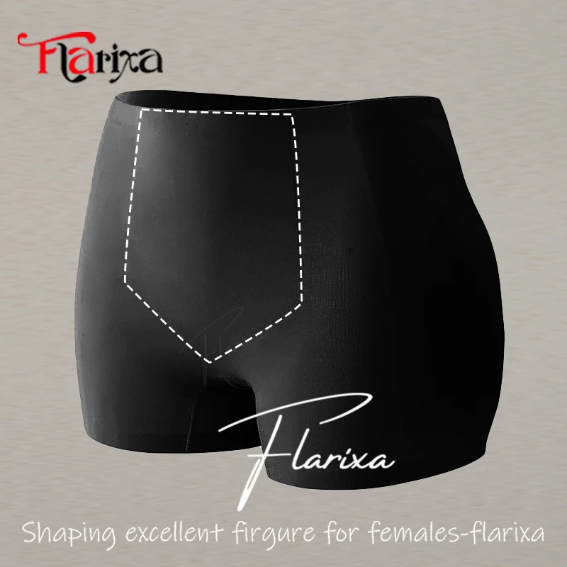 Flarixa Hip Pads Shapewear Panties Butt Lifter Shaper Tummy Control Underwear Boxers Enhance Buttocks Modeling Shorts Ice Silk