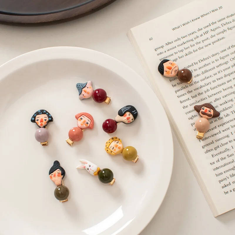 

Korean Cute Funny Little Man Hairpin Cartoon Hairpin Mini Duckbill Clip Bang Clip Girl Hair Accessories