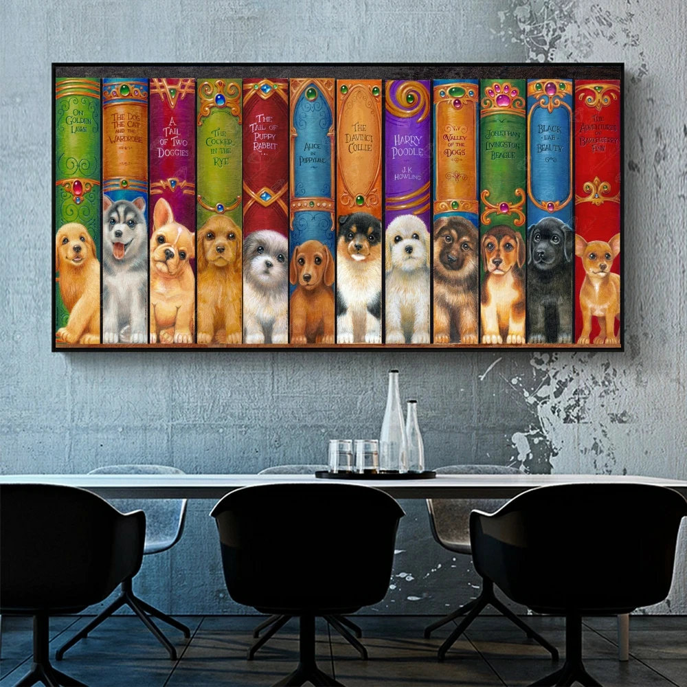 Dog Bookshelf – Diamond Art Club