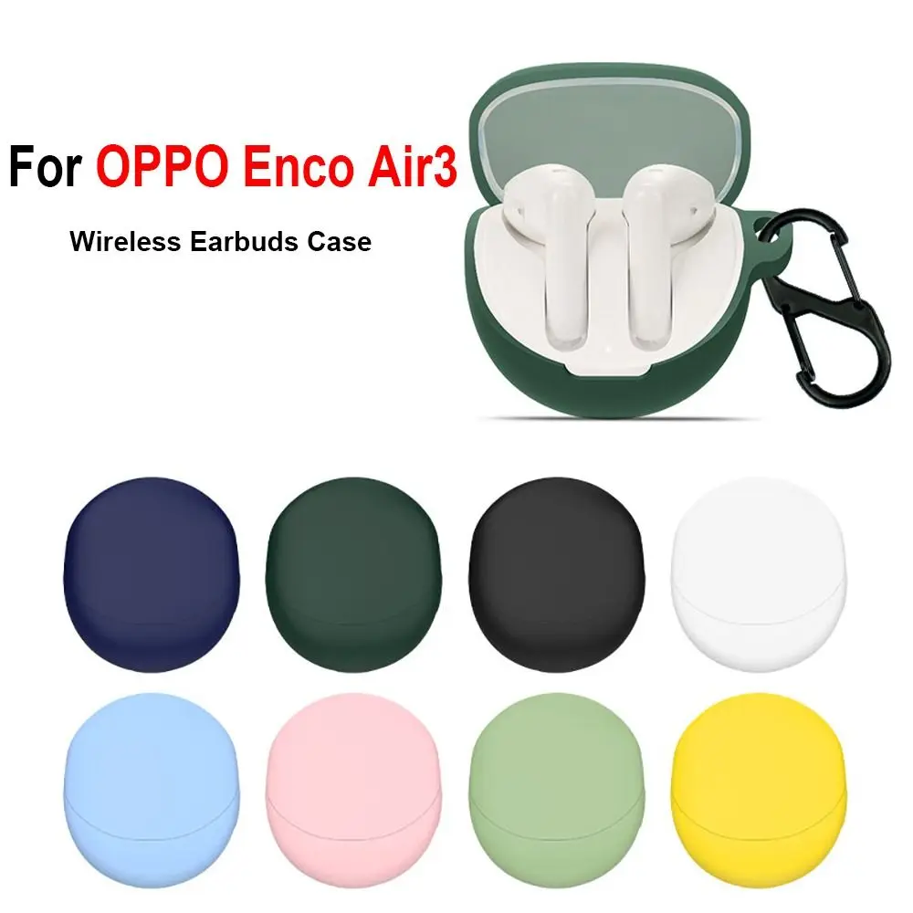 

New For OPPO Enco Air3 Earphone Cover Shockproof Silicone Case Headphone Shell Accessories For OPPO Enco Air 3 Box With hook