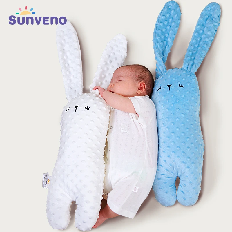 Sunveno Rabbit Newborn Soothing Pillow Doll Plush Toy Soft Baby Bed Bumper  Crib Pad Protection Bedding Cushion