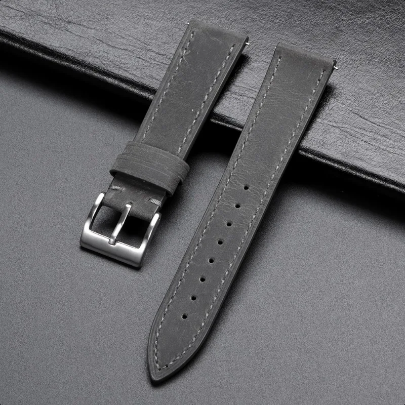 Vintage Brown Calfskin Leather Watch Strap - Premium Soft Wristband