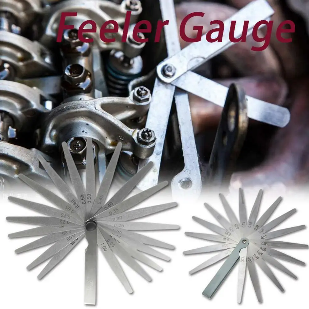 Description Picture 5 of item17 Blades Feeler Gauge Thickness Gauges Measurment Tool Gap Wedge for Engine Valve Adjustment 0.02-1mm Percision Measuring Tools