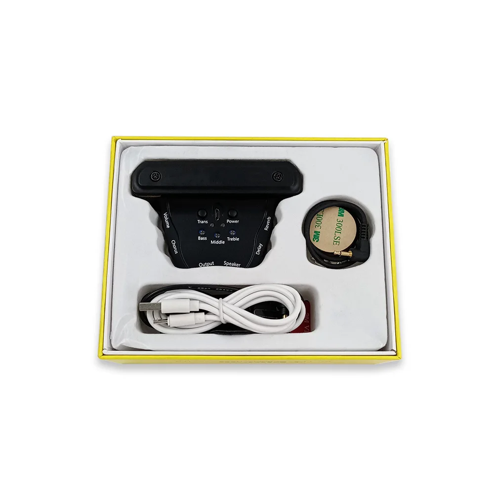 Ginean JS-APE301 Acoustic Guitar Pickup Soundhole Magnetic Pickups Built-in Reverb Chorus Delay Resonance Pickup