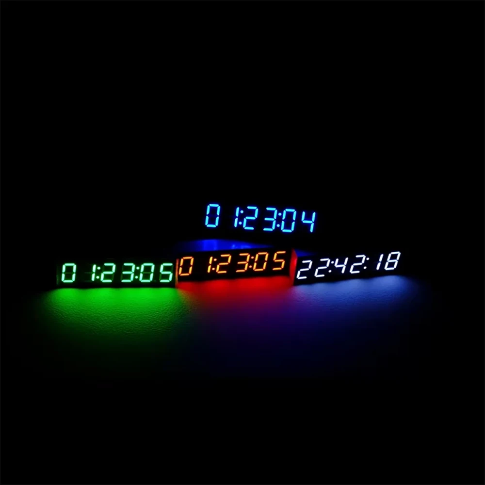 Compact LED Digital Clock with 6-Digit Display and Power-Off Memory