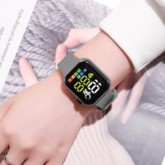 Quality Smartwatch New Simple Watch For Kids Silicone Strap Kids Watch Square Dial Children's Watch Relogio - Watches - AliExpress