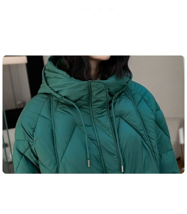 Oversized Thicken Down cotton Jacket for women Winter New Retro Chinese style Hooded Coat Female Cotton Warm Parker Overcoat