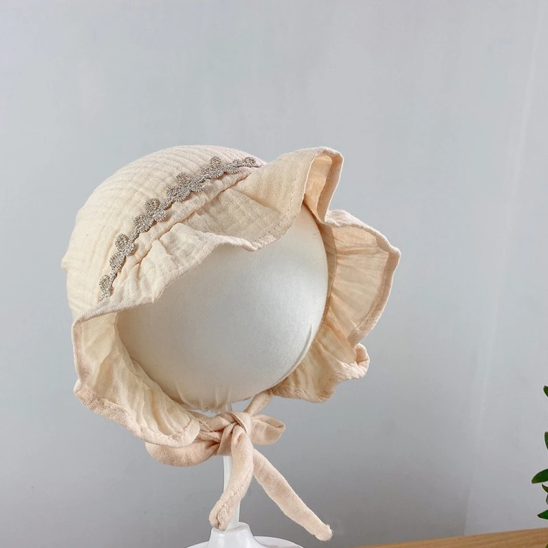 Summer Newborn Baby Hat Cute Lace Flower Thin Sun Hat Toddler Princess Baby Girl Bonnet Newborn Beanie Caps Photography Props cheap baby accessories	