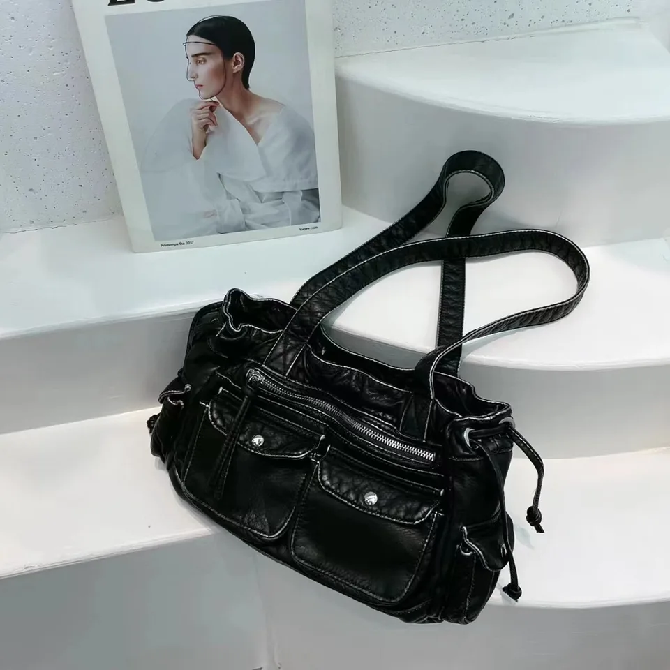 女性用ソフトレザートートバッグ,大容量バッグ,ショルダーバッグ