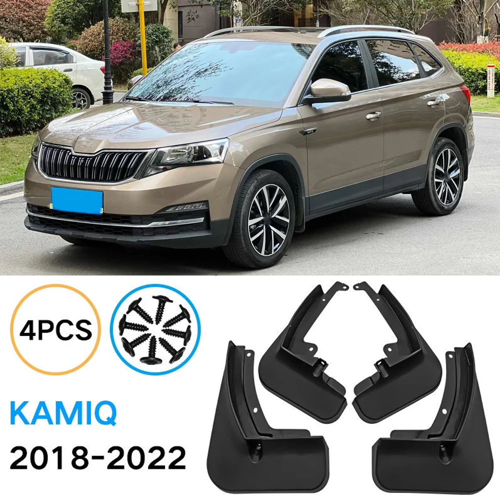 

Car-styling Mud Flaps For SKODA Kamiq 2018 2019 2021 2022 MudFlaps Front Rear Fender Car Accessories 4PCS