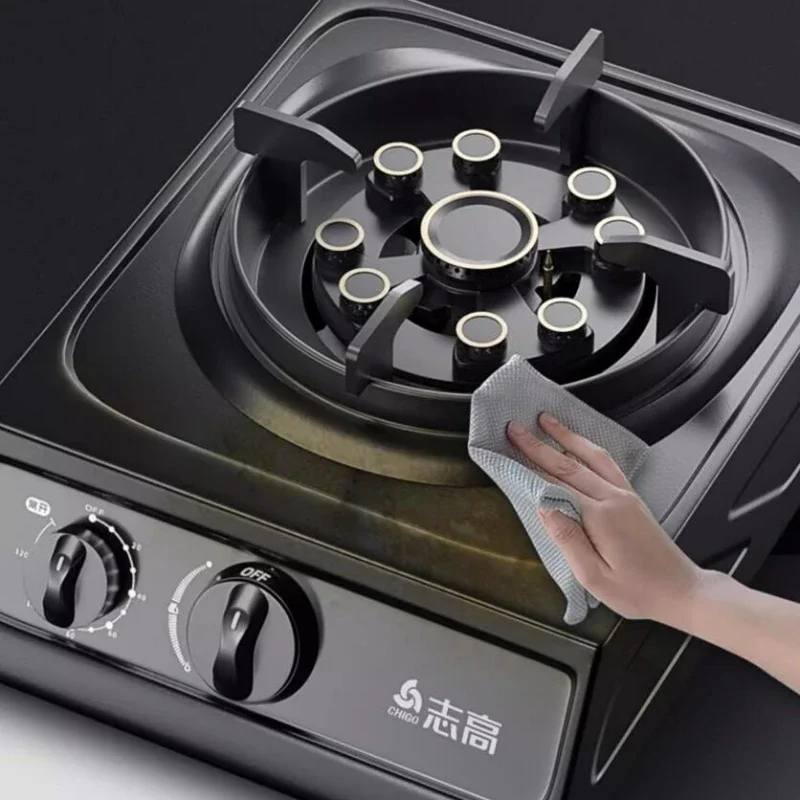Household Gas Cooker Single Stove Household Desktop Liquefied Gas Cooker Natural Old-style Stainless Steel Single-eye