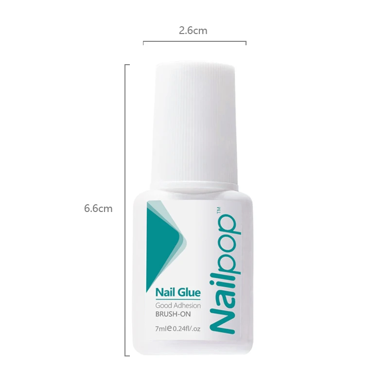 Nailpop Nail Glue for False Tips Glitter Acrylic Nail Art Adhesive Manicure Tool Rhinestone Glue Bottle Cap with Brush 2pcs 6