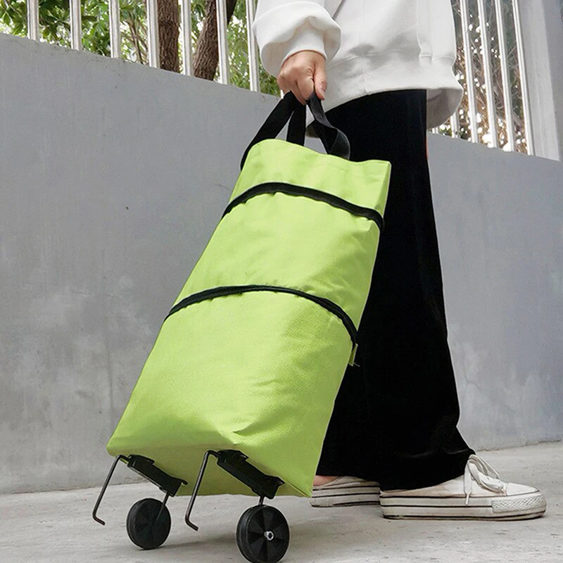 

Folding Shopping Pull Cart Trolley Bag With Wheels Foldable Shopping Bags Reusable Grocery Bags Food Organizer Vegetables Bag