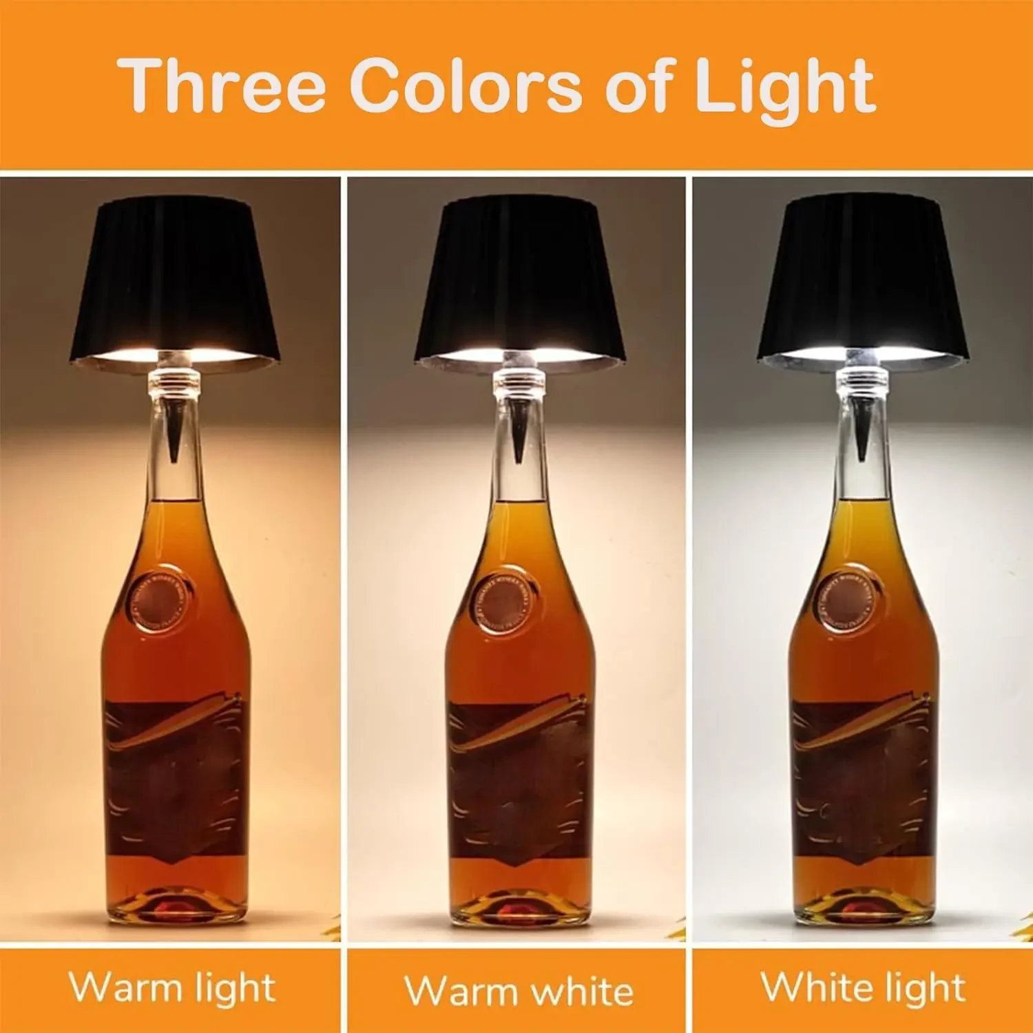 Modern Metal Wine bottle Lamp USB Rechargeable Battery LED Cordless Restaurant Table Lamp Dinner table lamp bottle lamp