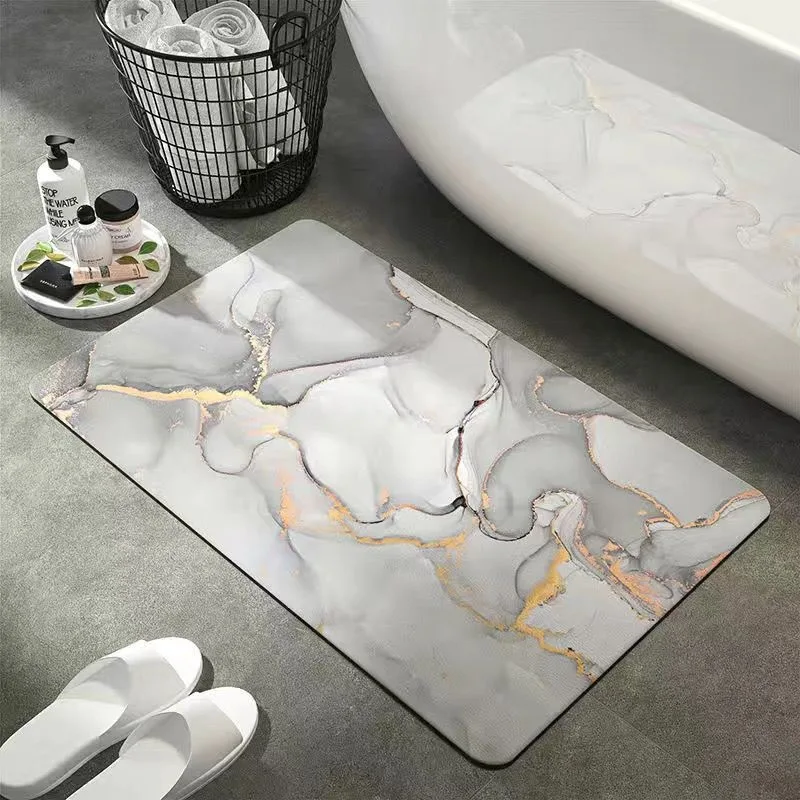 

Super Absorbent Bathroom Rug Shower Mat Anti Slip Quick Dry Soft Diatomaceous Earth Floor Foot Mat for Toilet Kitchen Luxury
