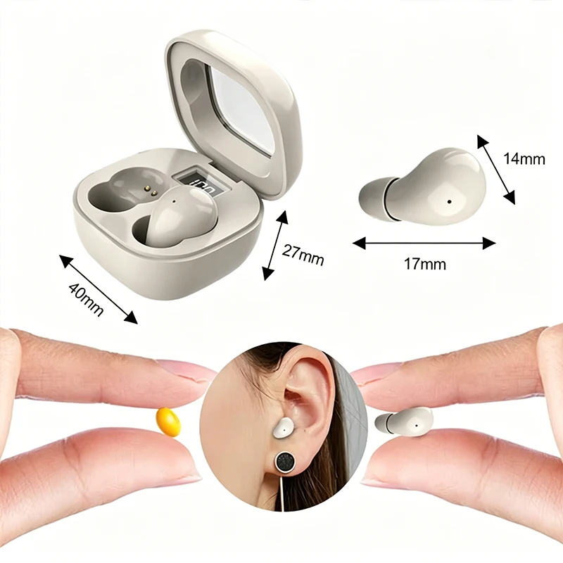 Sleek Wireless Bluetooth Earphones - Compact & Invisible with Premium Bass Sound