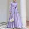 110541-96981e.jpg Abaya-Robe Hijab à Manches sulfpour Femme, Tenue Maxi Décontractée, Style Musulman, Vintage, Couleur Unie, Dubaï, Turquie, Automne