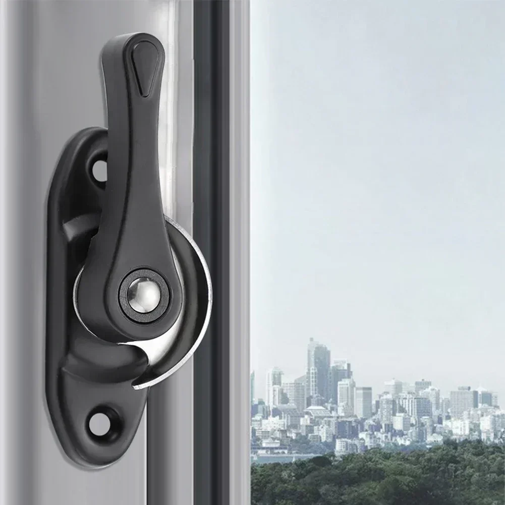 Cabinet Lock Door Lock Door Latch Cam Lock Stainless Steel Crescent Universal Lock Children's Safety Window Lock Sliding Door Buckle with Hook Door and Window Hook