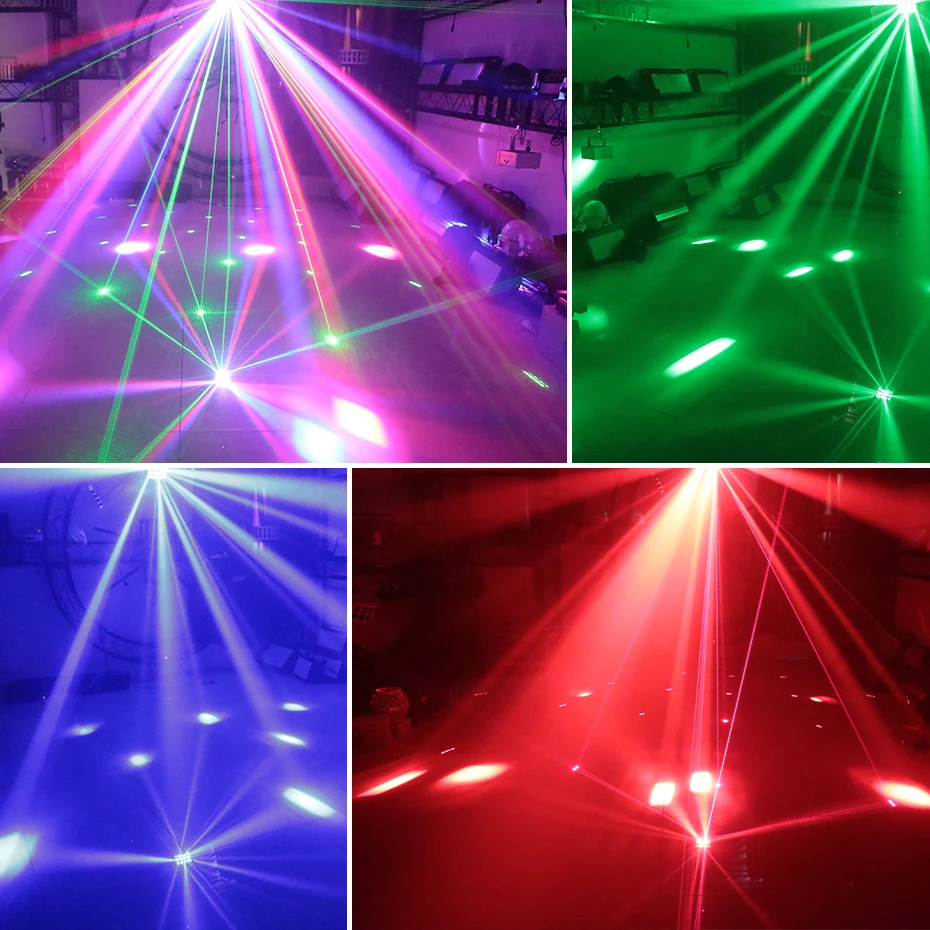 외계인 원격 제어 DMX RGBW LED 레이저 스트로브 디스코 DJ 빔 스팟 무대 조명 효과 파티 댄스 클럽 웨딩 나비 빛