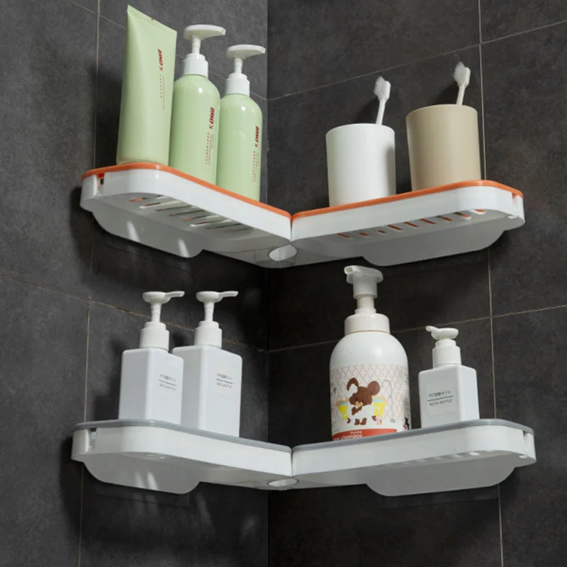 Bathroom Revolving Rack Wall-mounted Toilet Washstand Kitchen Wall Storage   Accessories WC Organizer 2