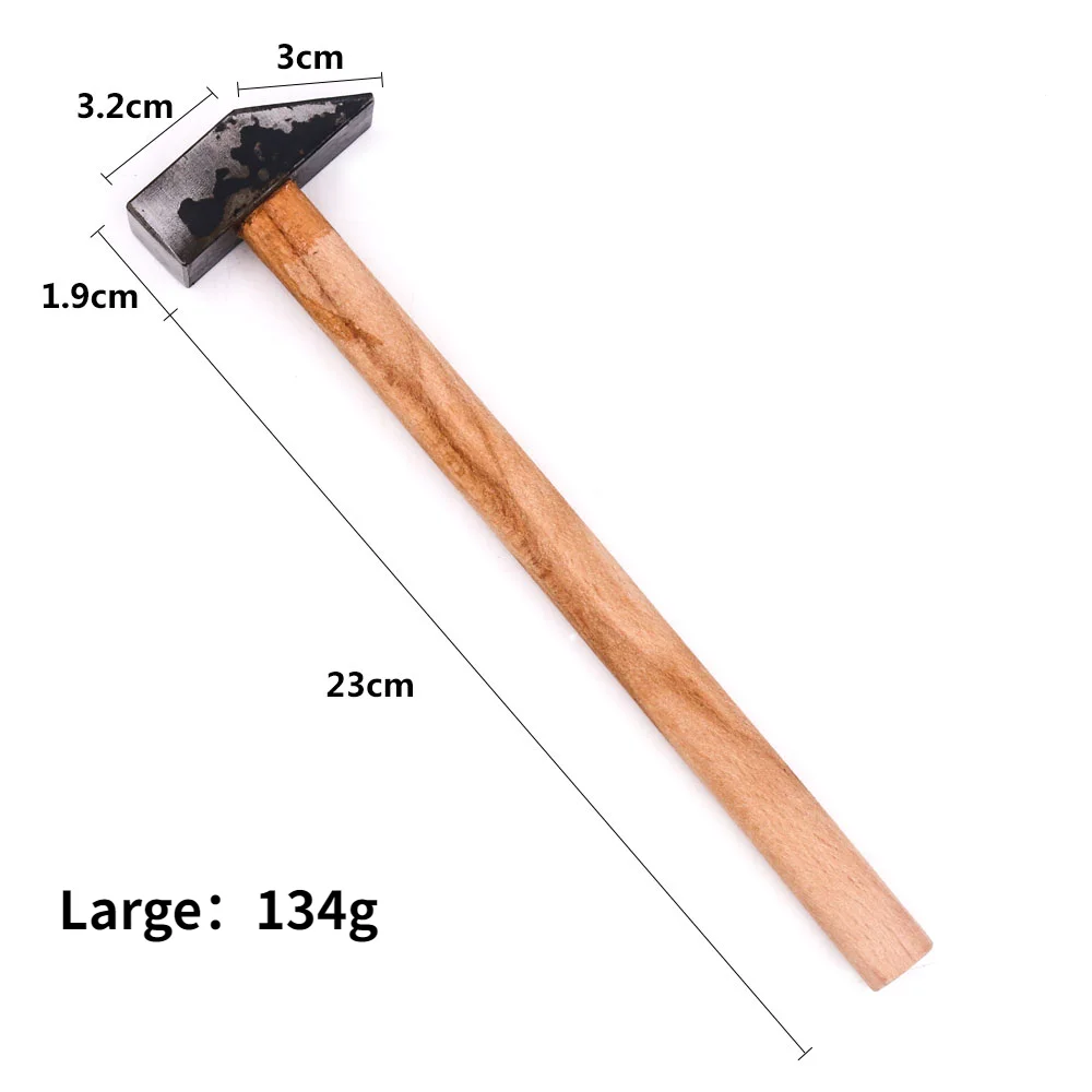 Martelli Goldworking strumento per la creazione di gioielli in oro e argento piccola testa quadrata Mini martello quadrato in metallo in ghisa con manico in legno - immagine 6