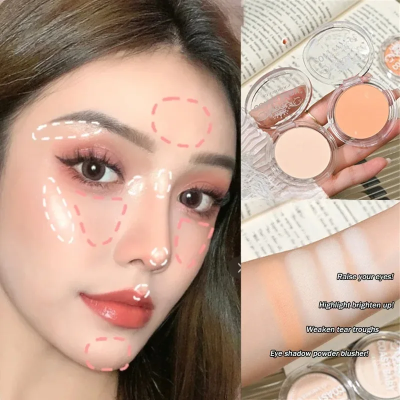 Matte Highlighter & Contour Palette with Eye Shadow & Rouge Powder