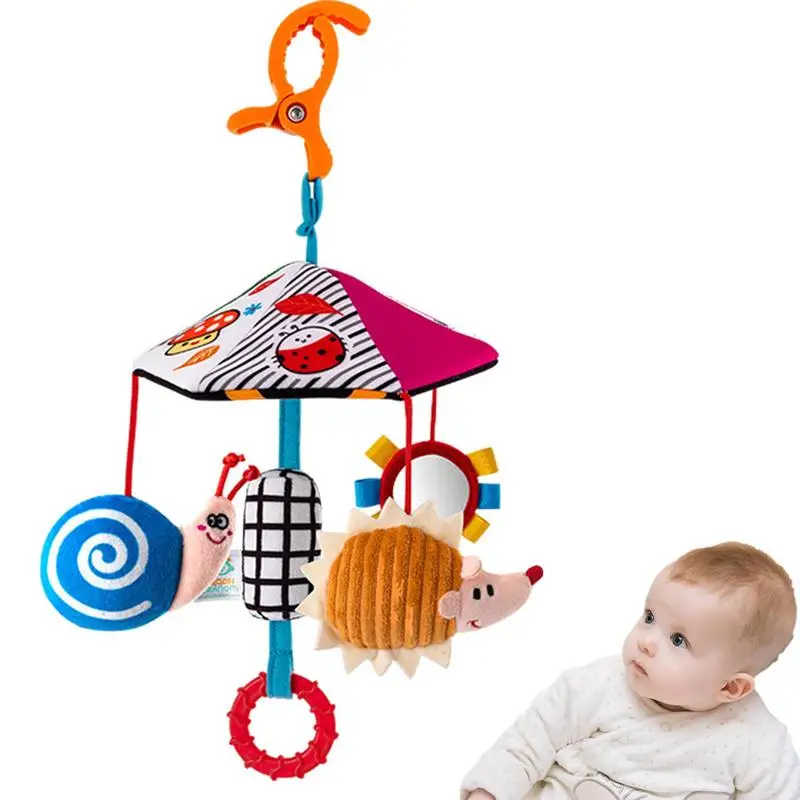 

Musical Toddler Crib Mobile Bedside Comfort Toys Toddler Bed Bell Music Toy With Mirror Portable Bed Cribs Hang Decorations For