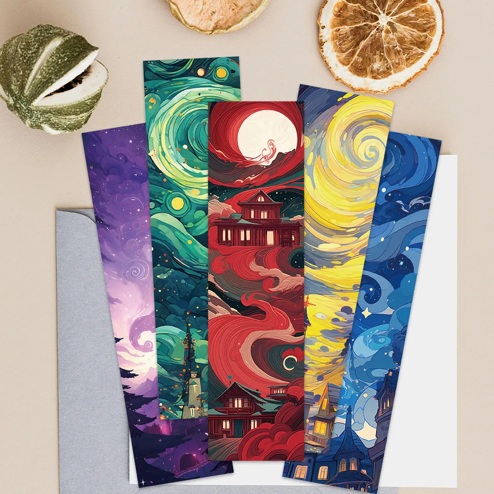 30pcs Aesthetic Colorful Fancy Dreamland Paper Bookmarks DIY Library Office Page Marking Students Readers Page Marker