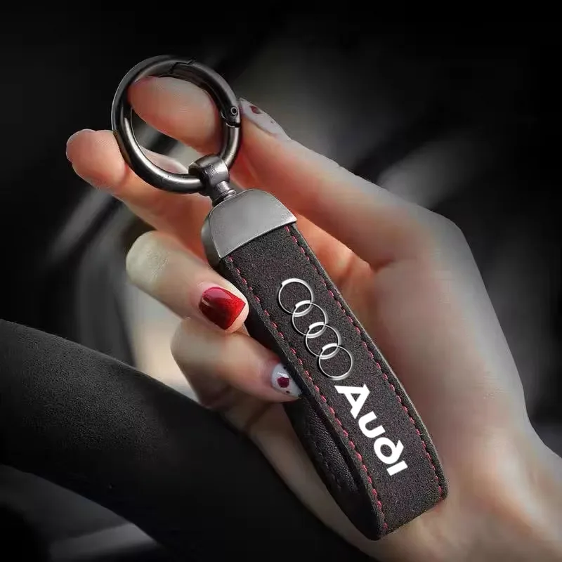 Elegant Suede Car Keychain Ring Accessory