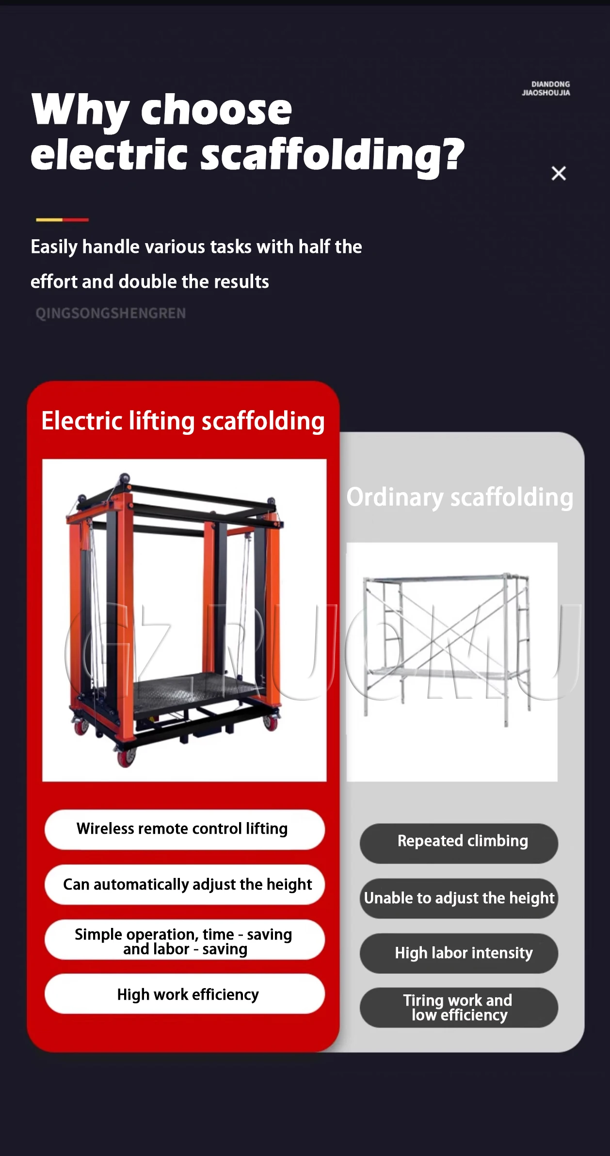 Customized 3M Electric Scaffolding Mobile Lifting Platform Indoor and Outdoor De