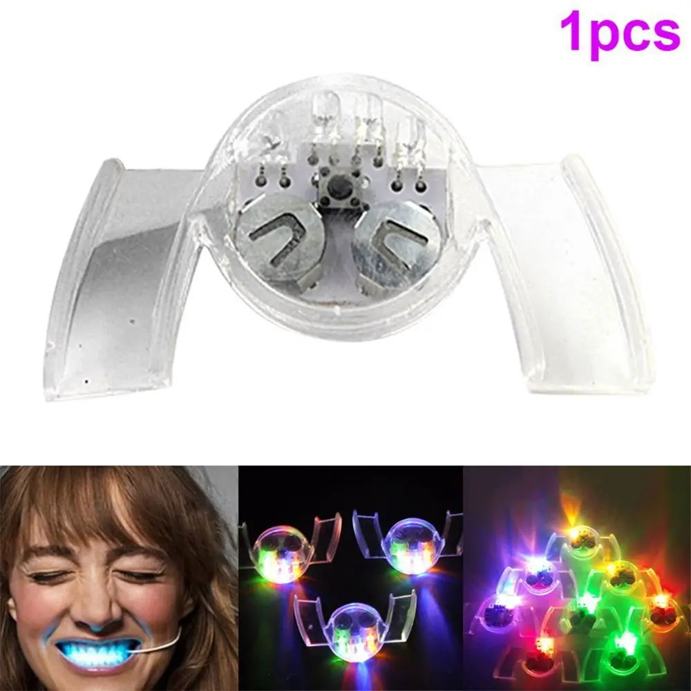 

1Pc Novelty Glow Tooth LED Flashing Light Toy Flash Braces Mouth Piece Kids Children Light-up Toys Festive Party Supplies