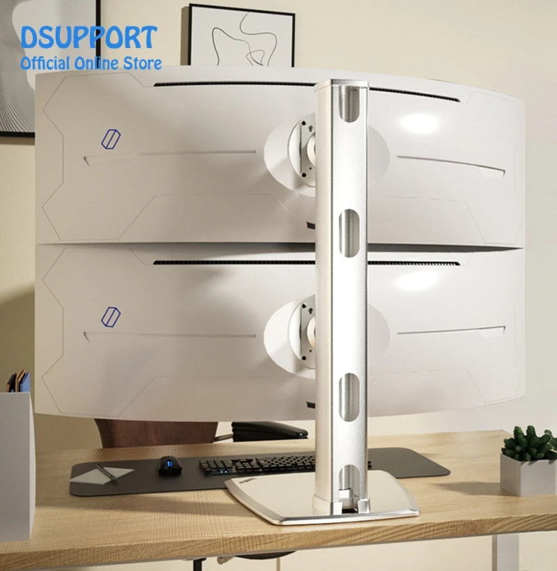 New Aluminum Alloy 2432 Inch Desktop Stand Dual Monitor Holder Full Motion Height Adjusting Max