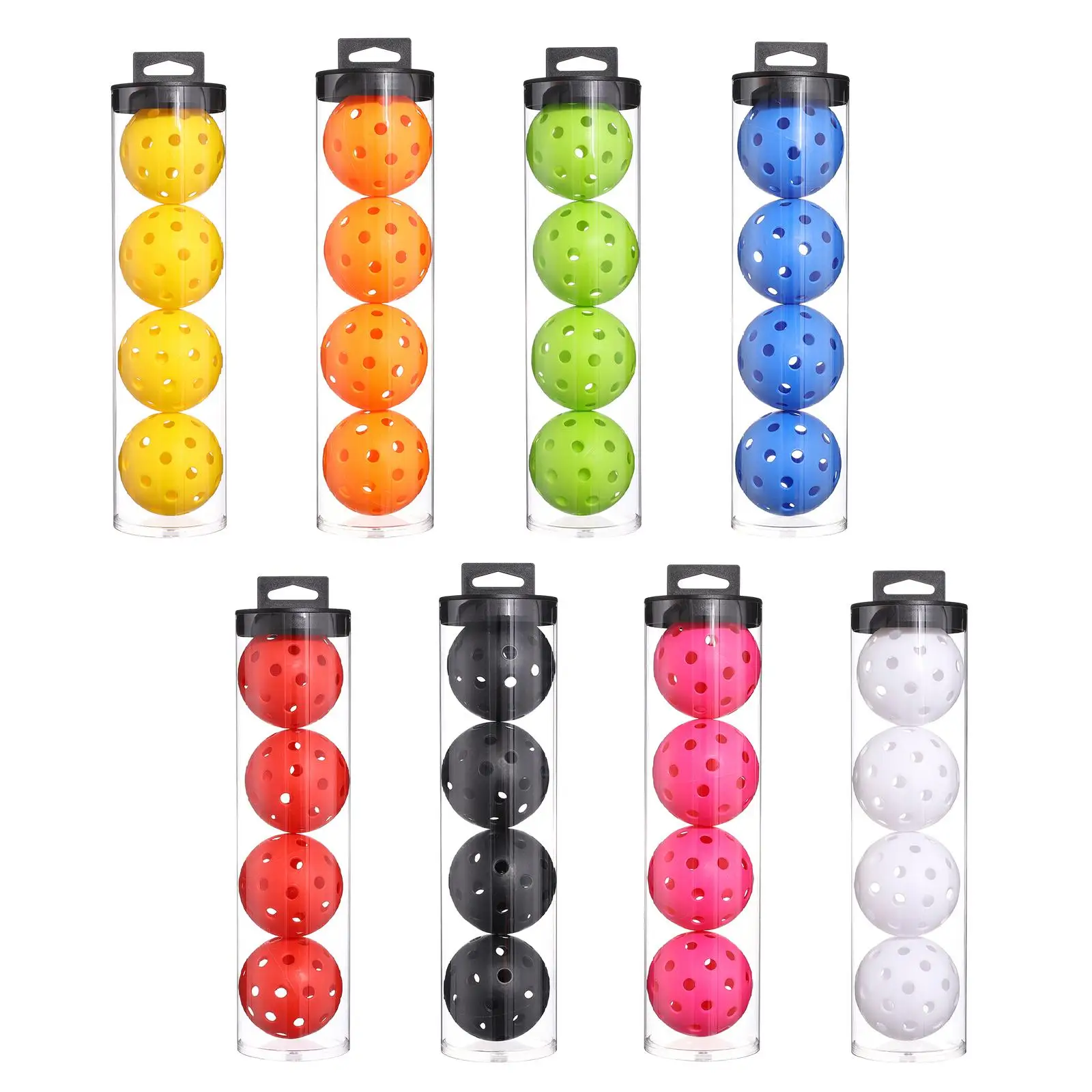 4 Pieces Pickleball Balls Super Hard Durable with 40 Small Precisely Drilled Holes 74mm for Sanctioned Tournament Play Outdoor