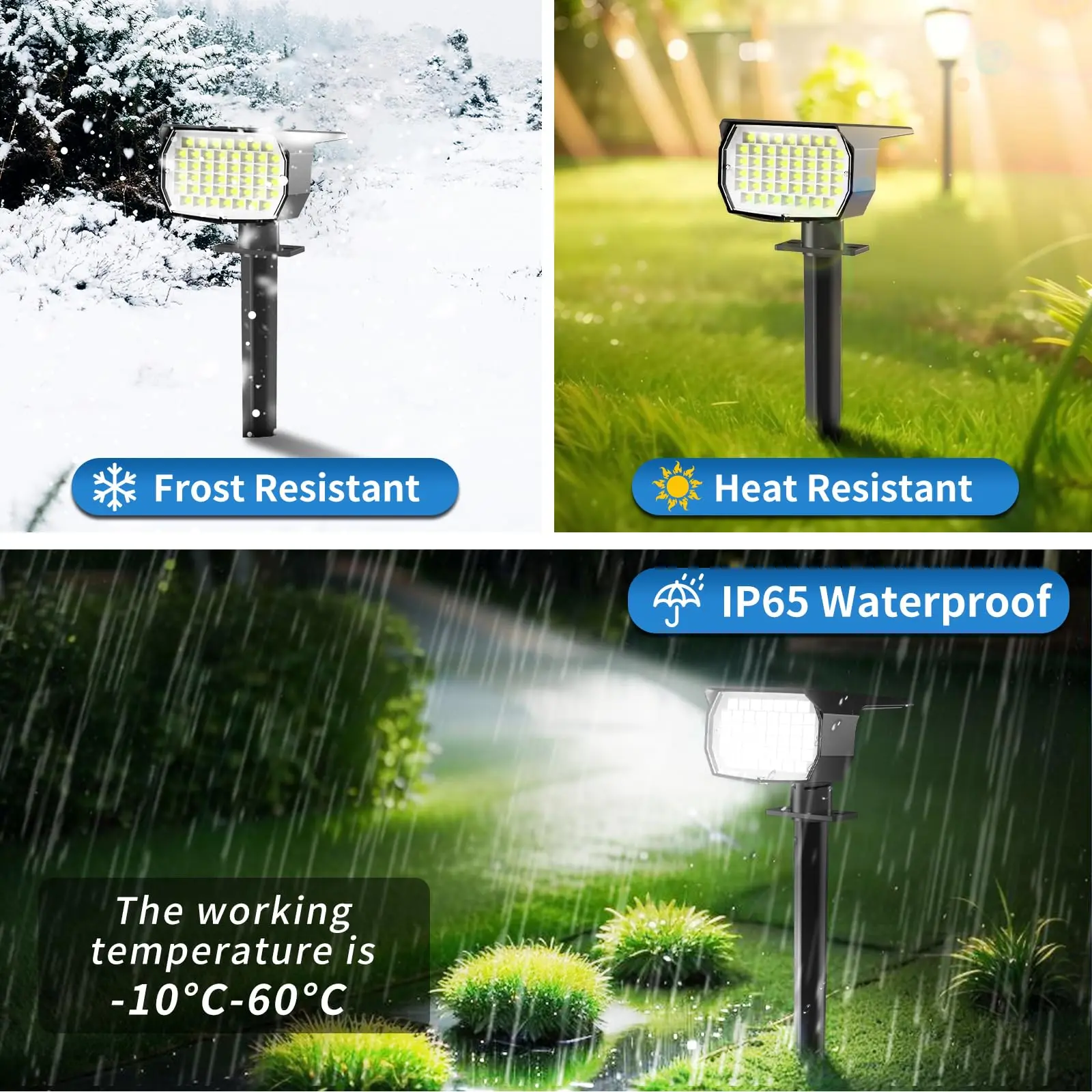 46 LED Solar Landscape Lights Outdoor IP65 Waterproof Solar Light with 3 Modes Solar Garden Spotlight for Yard Lawn Walkway 3