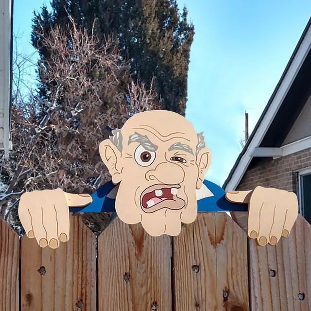 Kert Nagymama Kerítés Dekoráció Nosy Nagypapa Dísz Kerti Udvari Illusztráció Morcos Öreg Ember Dekoratív Tét Művészetek - Image 3