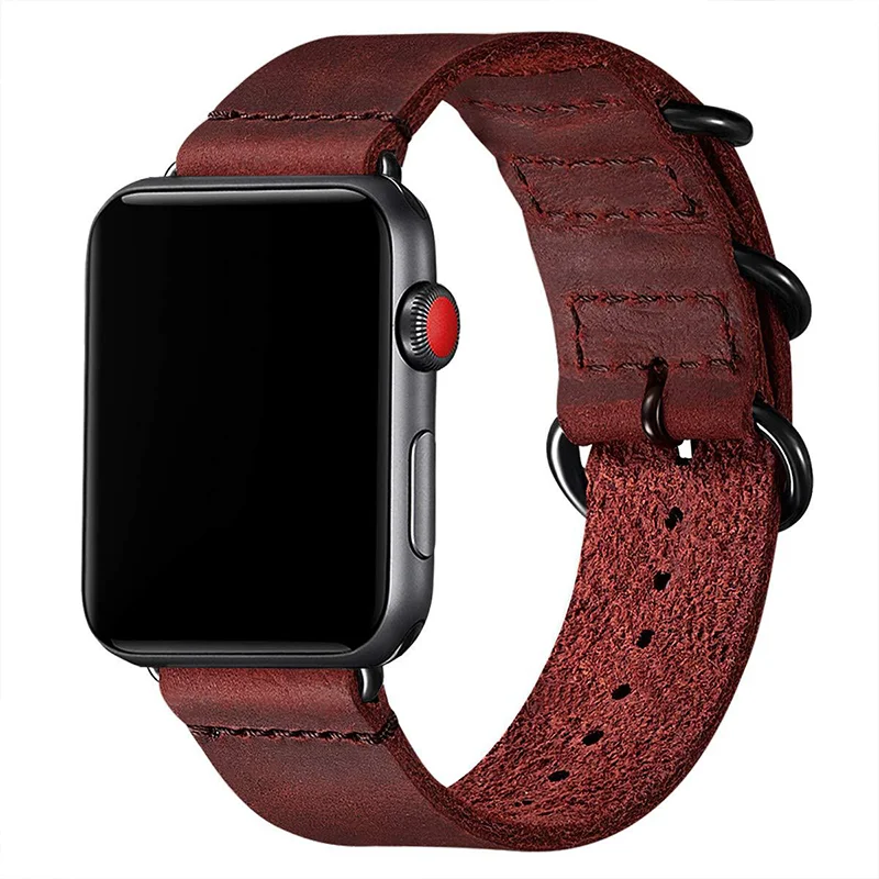 Genuine Crazy Horse Leather Watch Band - Soft Classic Business Strap