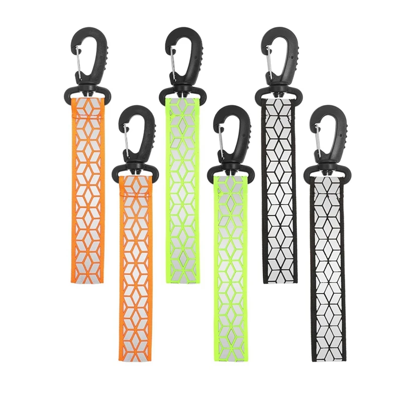

6Pcs Reflective Strips, Safety Reflector Pendants Reflective Pendants Safety Key Chains For Backpack Clothes Cycling