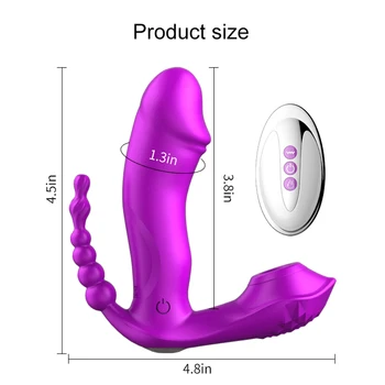 Sucking Female Vibrators For Women Clitoris Powerful Clit Sucker Vibrating Anal Dildos Stimulator Wearable Adult Sex Toys 3IN1 3