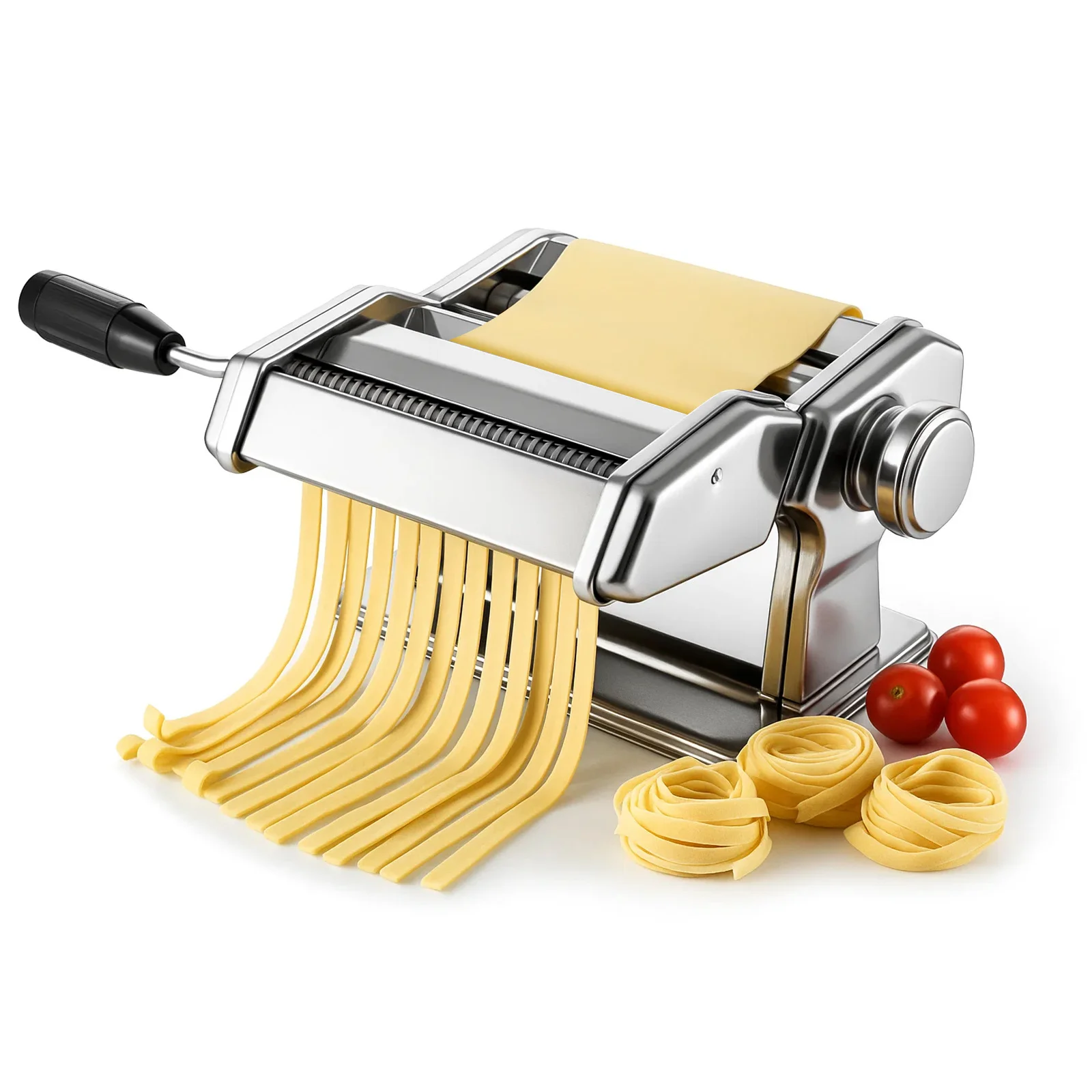 Pasta Roller Machine Dual Width Noodle Maker for Pasta, Spaghetti, Fettuccine, Lasagna 2 in 1 Stainless Steel with Cleaning Kit