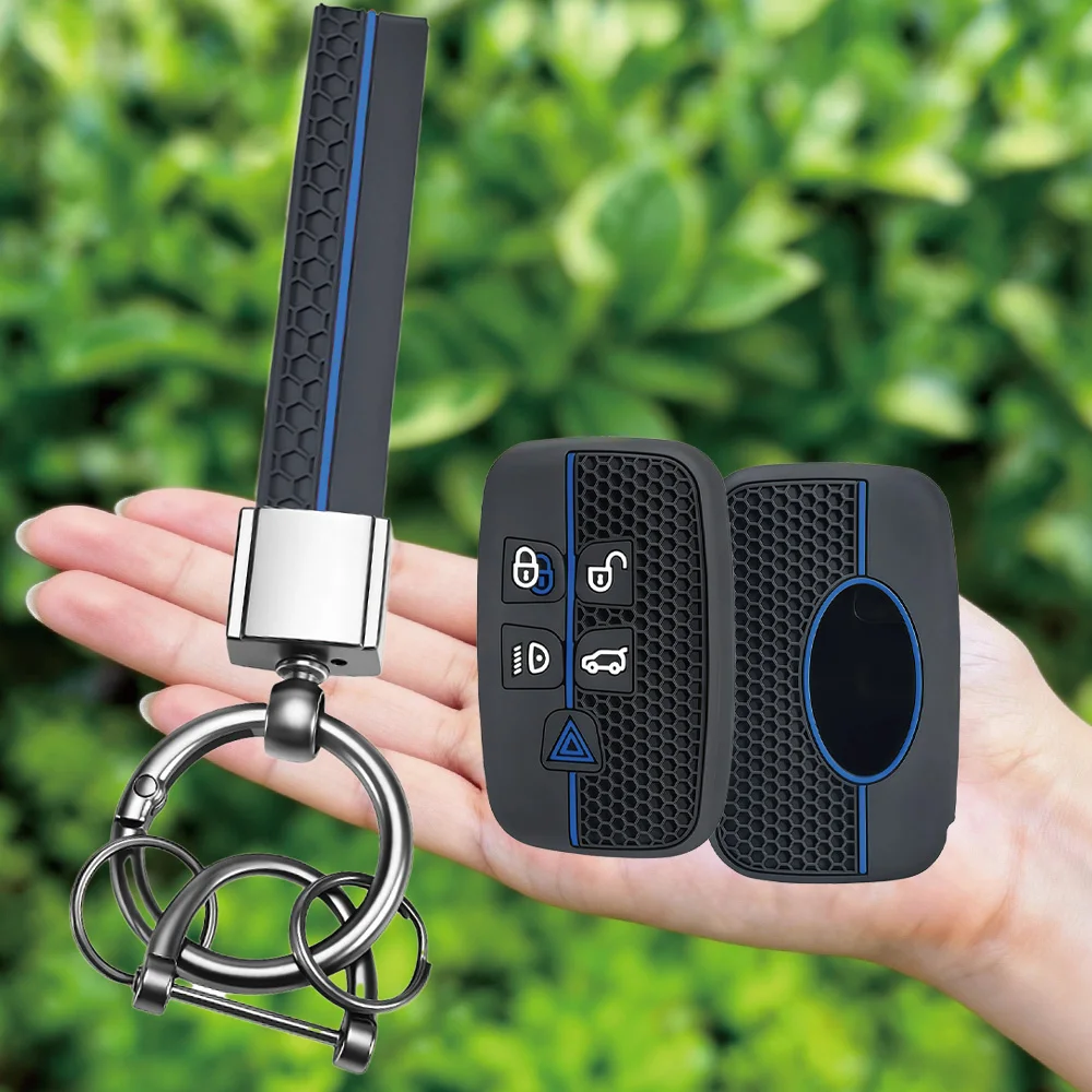 Premium 5-Button Car Key Case Cover with Keychain