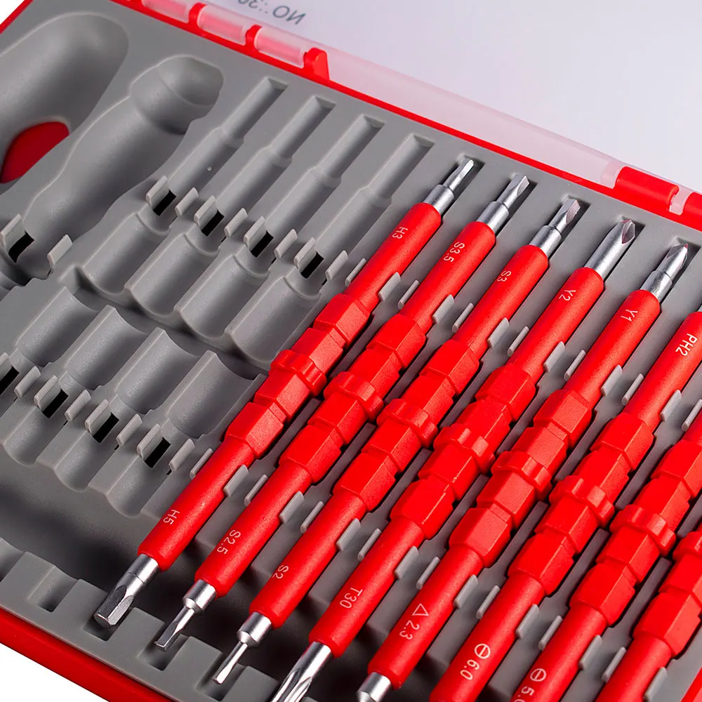 26 in 1 1000V Insulated Screwdriver Set for Electrician Professional Tools Magnetic Screw driver Bits Insulation Hand Tools 2