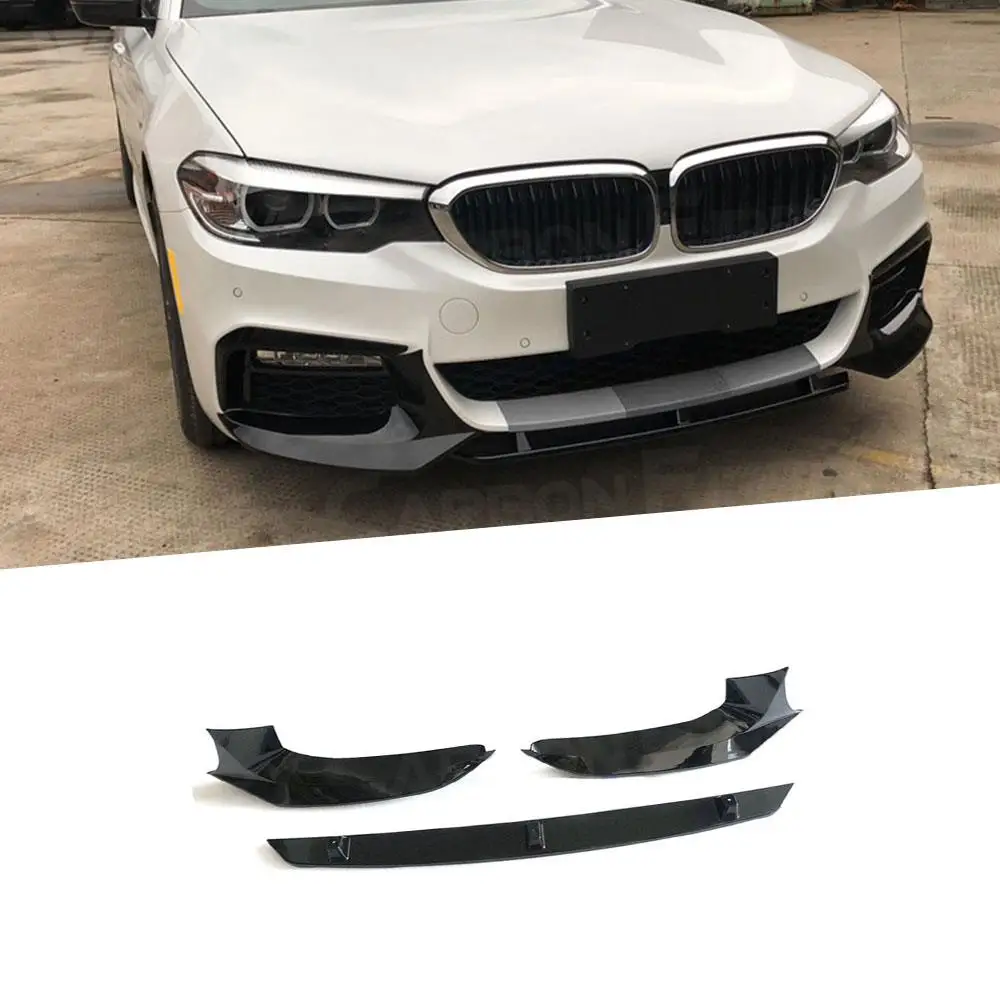 

3PPC карбоновые автомобильные передние бамперы для BMW 5 серии G30 G31 Sport 2017 2018 2019 ABS глянцевые черные комплекты