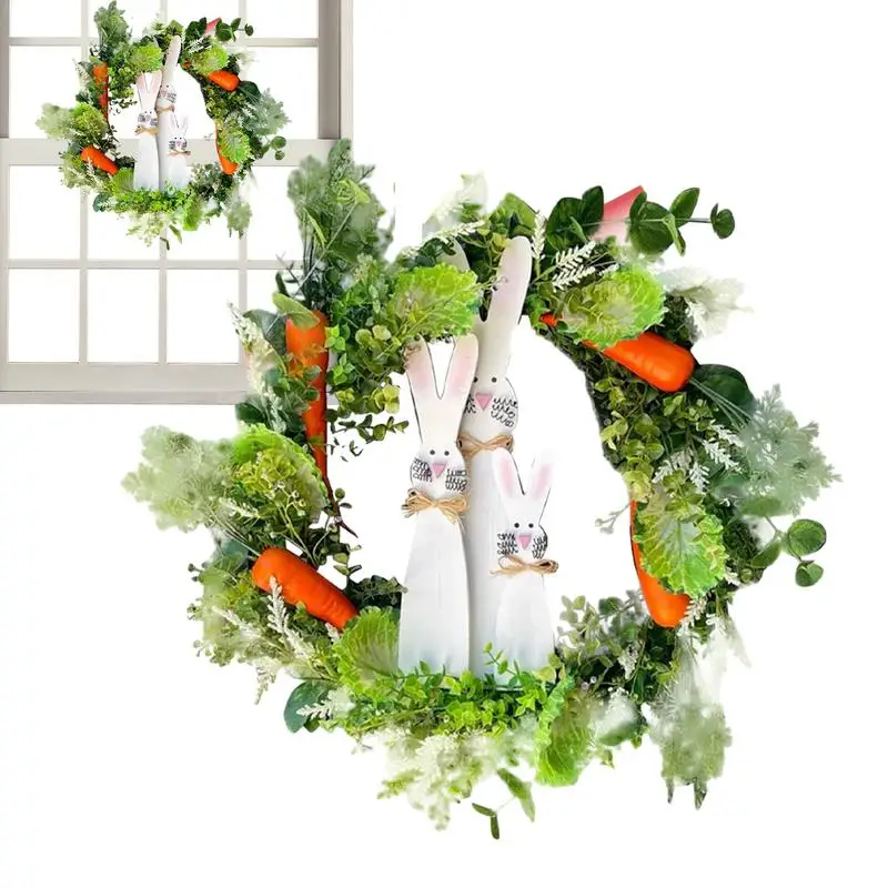 

Пасхальный дверной венок, искусственная морковка Bynny, украшения для дверей, весенний венок, Сельский цветочный венок, декоративные подвески