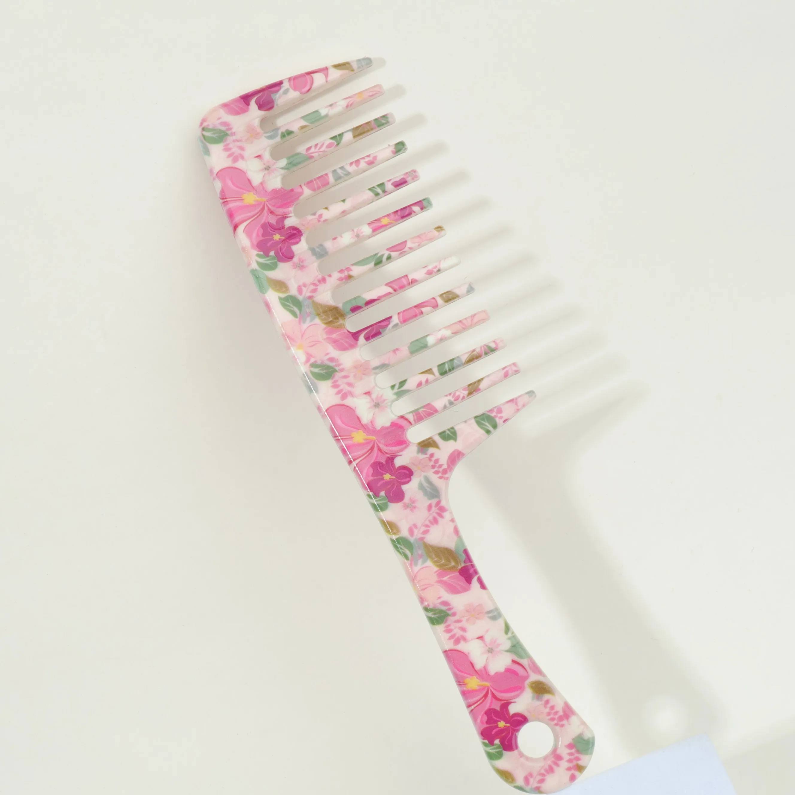 Pink Wide-Tooth Tangle-Free Hair Comb with Durable Handle